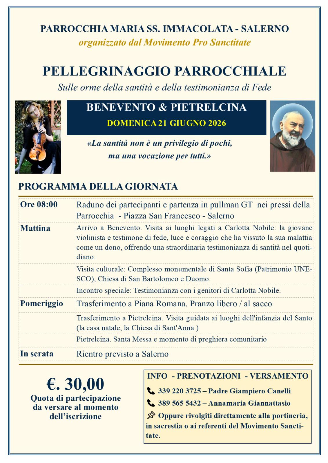 Pellegrinaggio pietralcina 2026